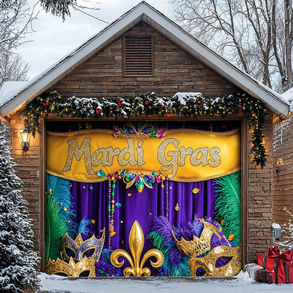Lorva Garage Door Banner Mardi Gras Decoration