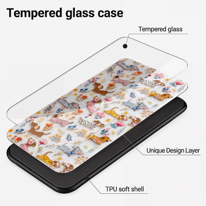 Lorva Dachshund Flat Print Phone Case Sparkling Happy Field Flowers