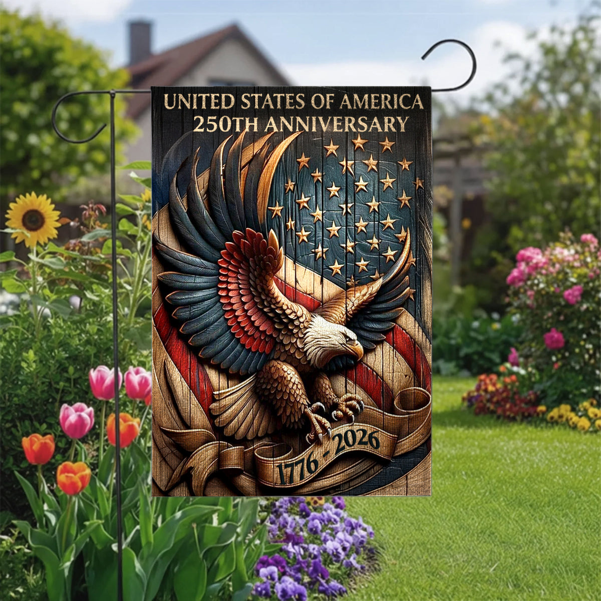 Lorva Garden America Flag Still Flying Free