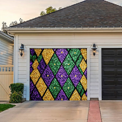 Lorva Mardi Gras Garage Door Banner Decoration
