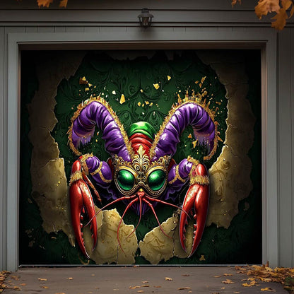 Lorva Mardi Gras Garage Door Banner Decoration Majestic Crawfish