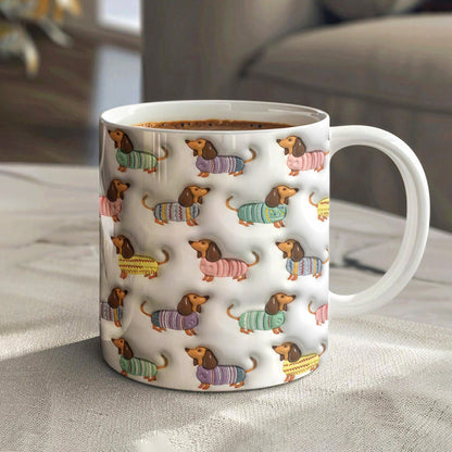 Lorva Flat Print Mug Charming Dachshund Sweaters