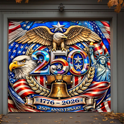 Lorva Garage Door Banner Decoration America 250th Anniversary