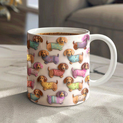 Lorva Flat Print Mug Beautiful Pretty Dachshunds