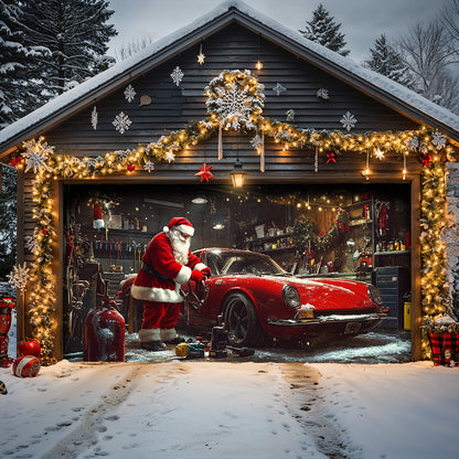 Lorva Christmas Garage Door Banner Decoration Motor Garage