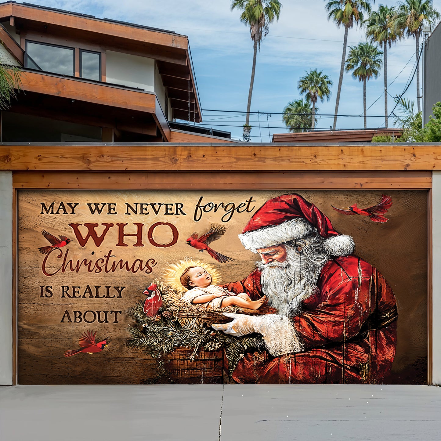 Lorva Christmas Garage Door Banner Decoration Faith