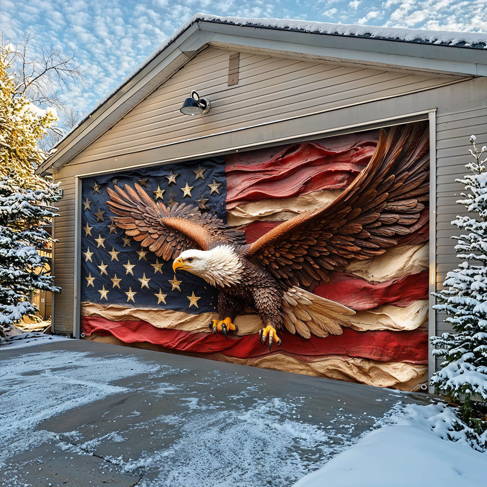 Lorva Garage Door Banner Decoration Freedom Still Soars