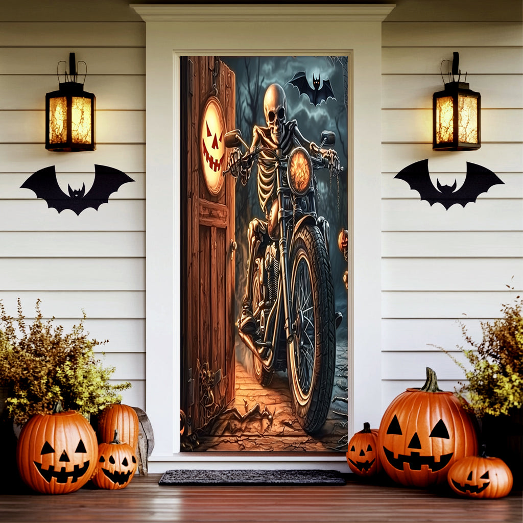 Lorva Halloween Door Cover Grim Reaper Biker