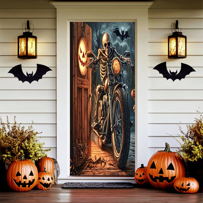 Lorva Halloween Door Cover Grim Reaper Biker