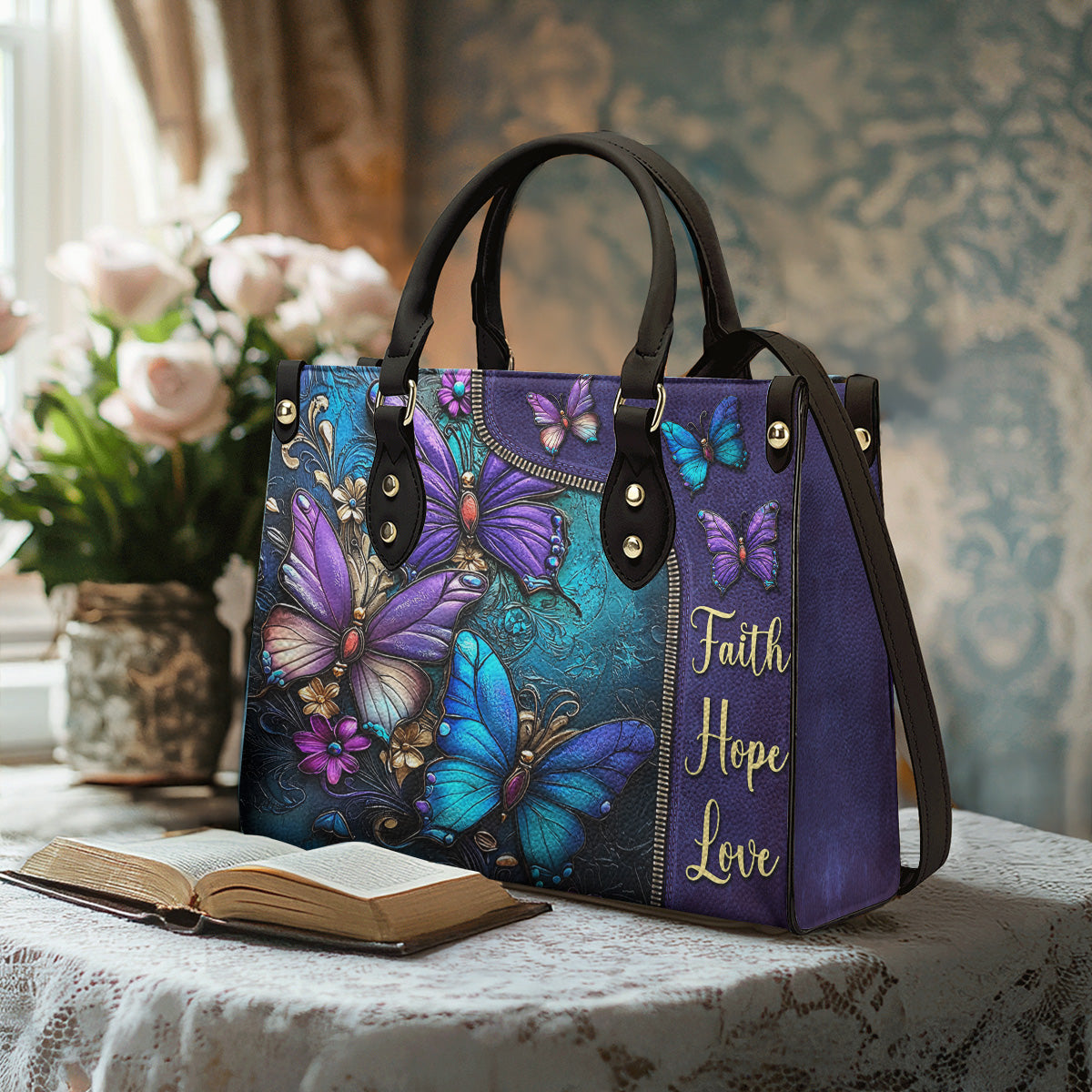 Lorva Leather Bag Faith Hope Love