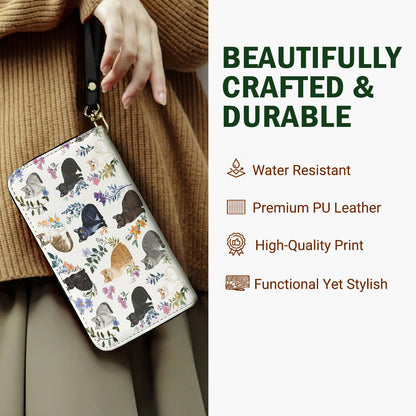 Lorva Leather Wallet Charming Floral Cats