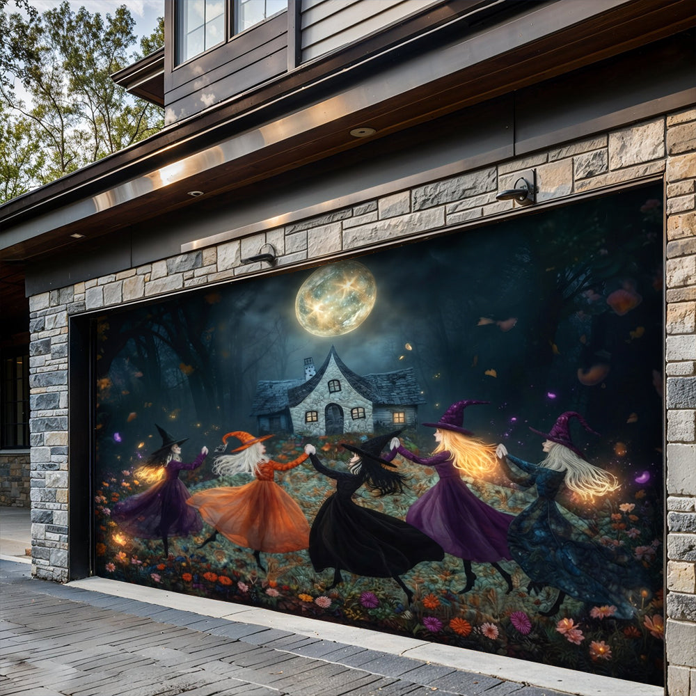 Lorva Witch Garage Door Banner Decoration Beautiful Witchy Woman