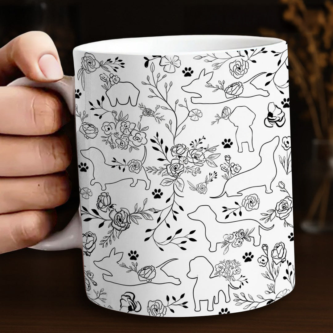 Lorva Mug Amazing Floral Dachshunds
