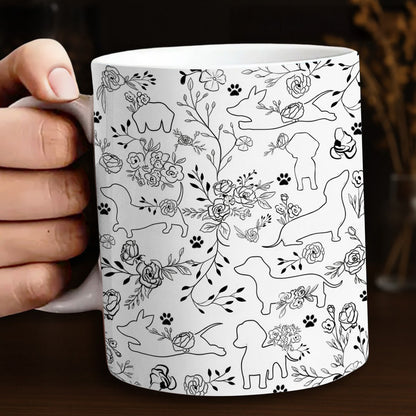 Lorva Mug Amazing Floral Dachshunds
