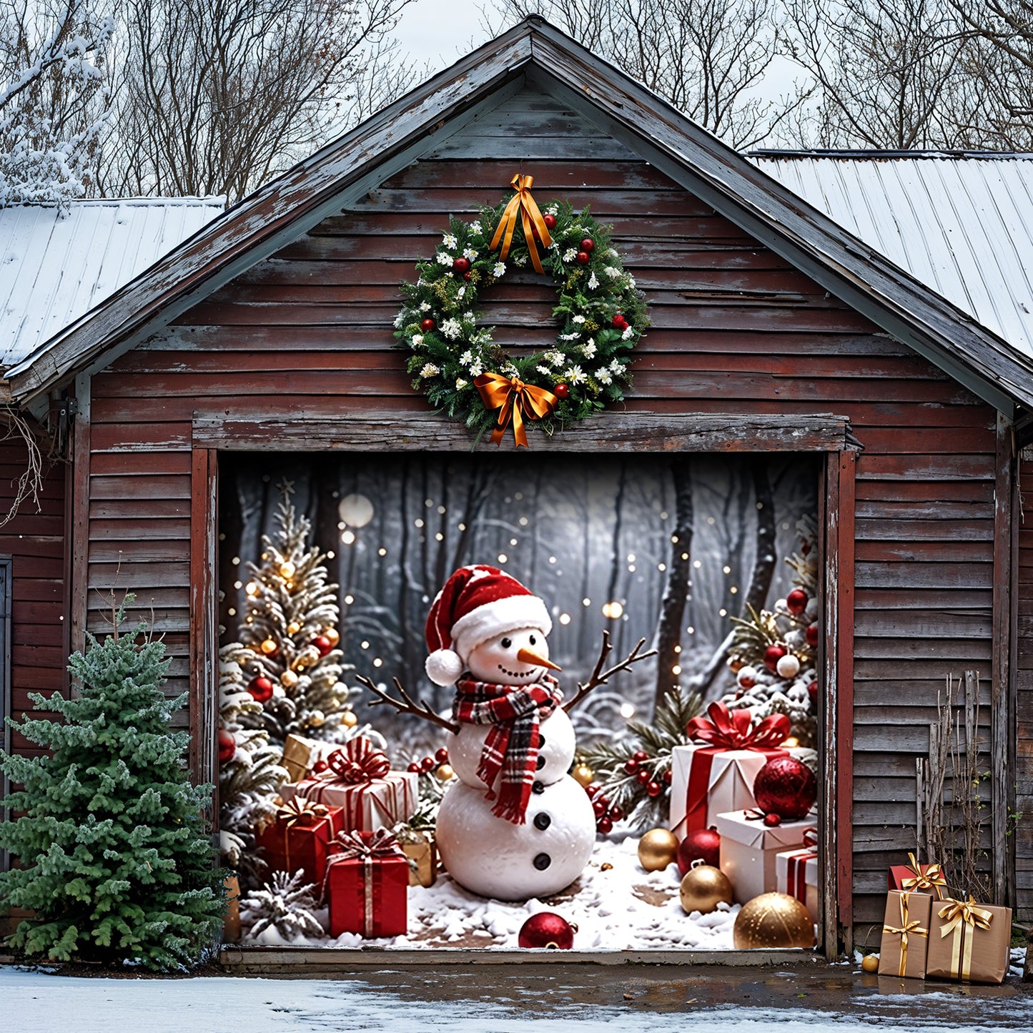 Lorva Christmas Garage Door Banner Decoration Festive Lovely