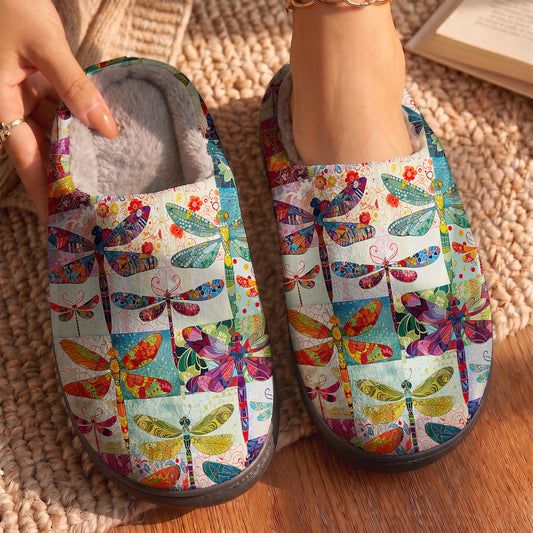 Lorva Dragonfly Fleece Lined Slippers Dragonfly Harmony