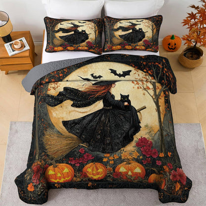Witch Lorva All Season Quilt 3-Piece Set Midnight Flight Witch