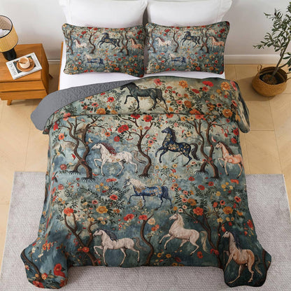 Lorva Horse All Season Quilt 3-Piece Set Peace Love