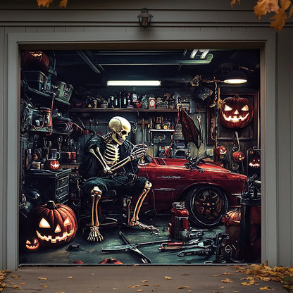 Lorva Halloween Garage Door Banner Decoration Motor Garage