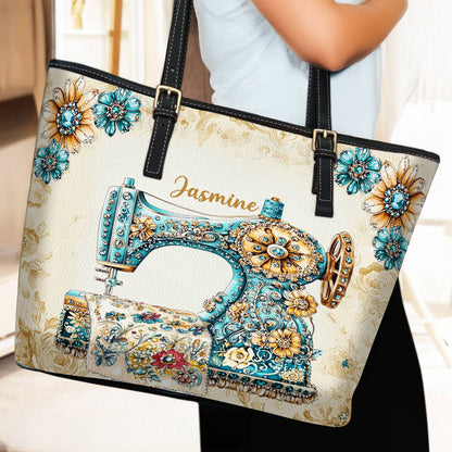 Lorva Personalized Sewing Leather Tote Bag Baroque Bloom
