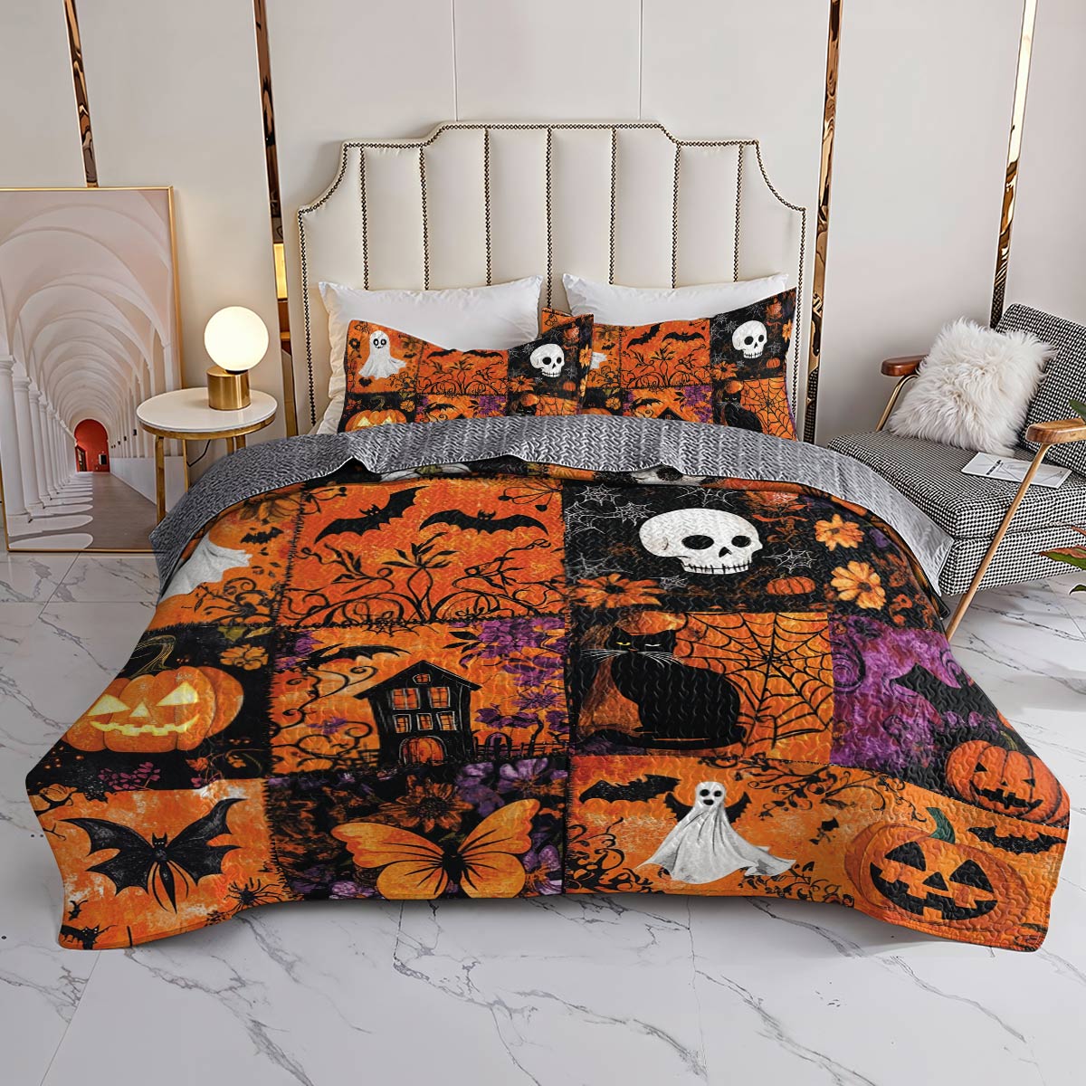 Halloween Lorva All Season Quilt 3-Piece Set Gorgeous Night