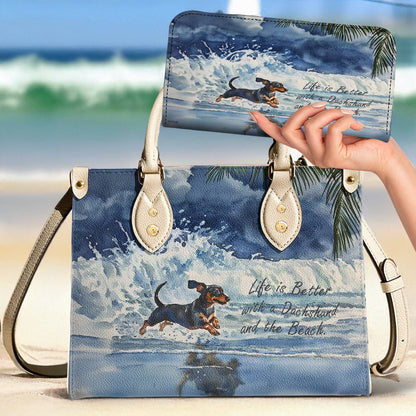 Lorva Dachshund Leather Bag Waves & Wagging Tails