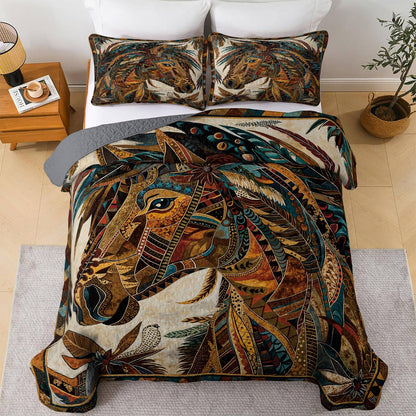 Lorva All Season Quilt 3-Piece Set Majestic Steed