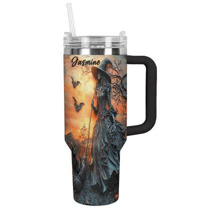Witch Lorva Tumbler Personalized Enchanted Sunset
