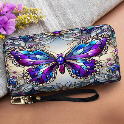 Lorva Butterfly Leather Wallet Mosaic Butterfly