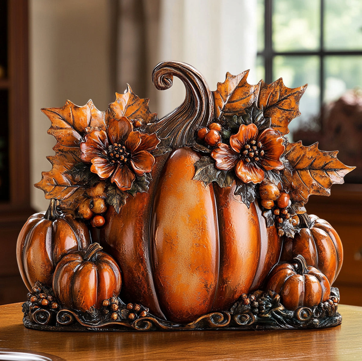 Autumn Custom Shaped 2D Print Acrylic Plaque Pumpkin & Petals