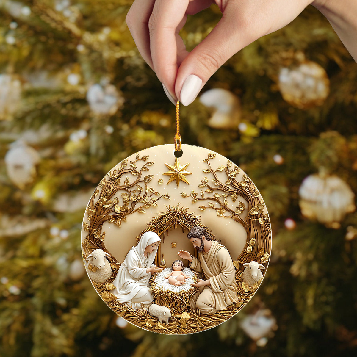 Lorva 2D Acrylic Ornament Holy Family