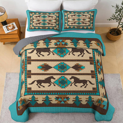 Lorva All Season Quilt 3-Piece Set Horse Freedom