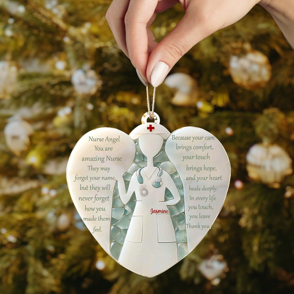 Lorva Nurse Personalized 2D Acrylic Ornament Nurse Angel