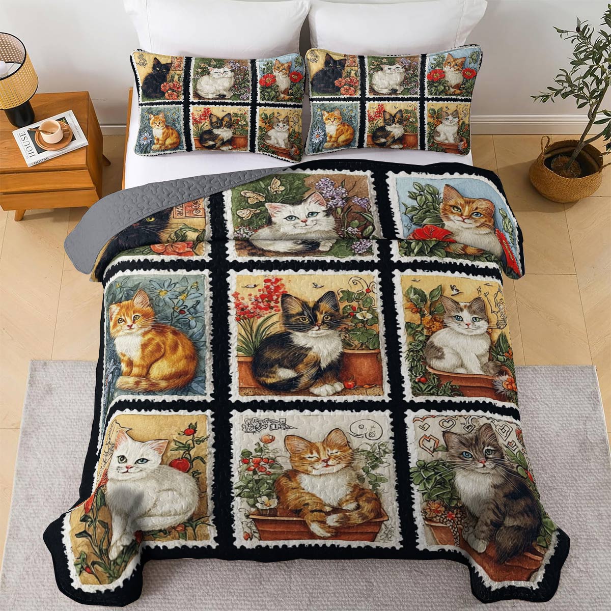 Lorva All Season Quilt 3-Piece Set The Victorian Cat Club