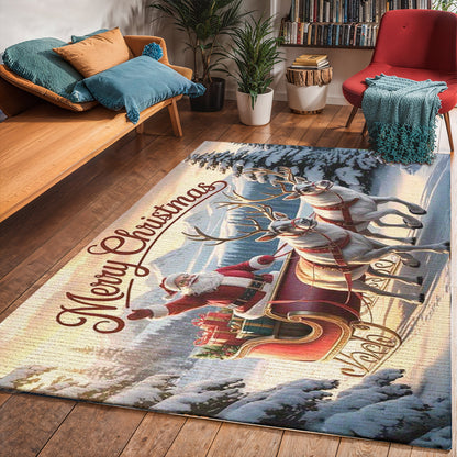 Lorva Christmas Area Rug Merry Christmas
