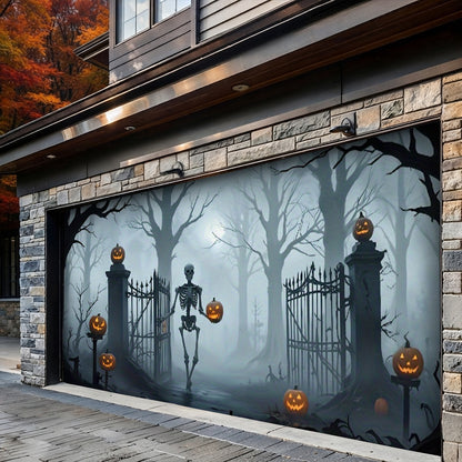 Lorva Garage Door Banner Decoration Death Skull Gate