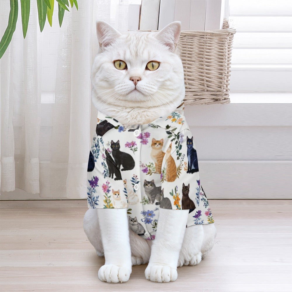 Cat Lovers shirt Charming Floral