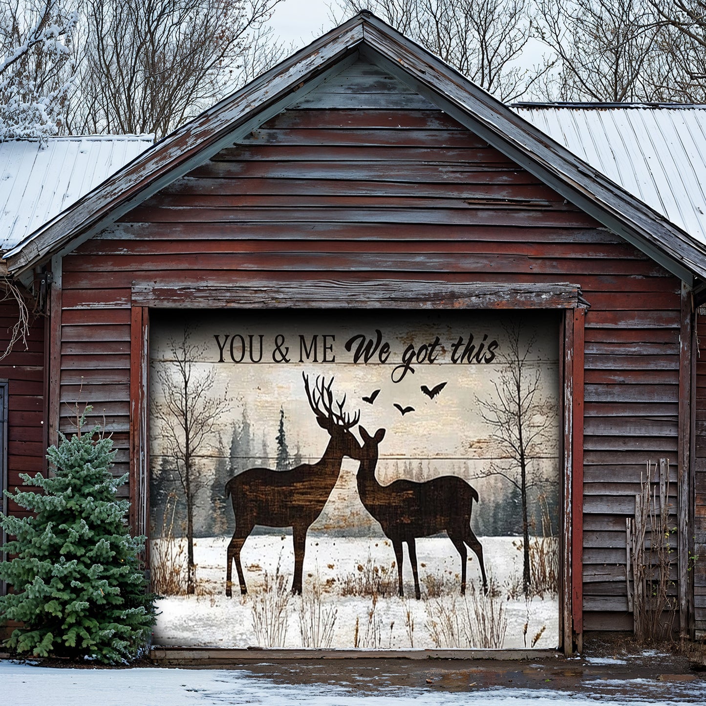 Lorva Deer Garage Door Banner Decoration You And Me We Got This