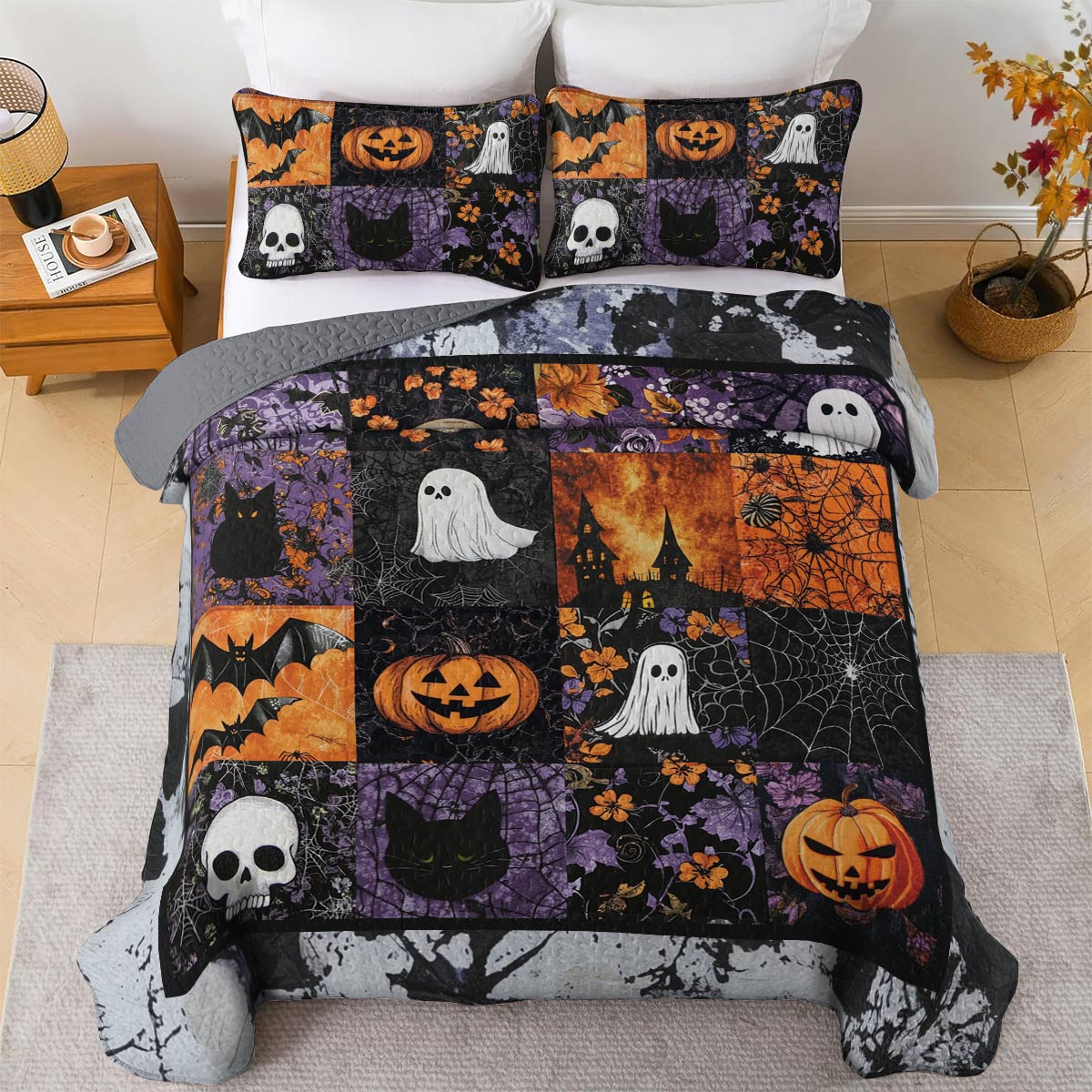 Halloween Lorva All Season Quilt 3-Piece Set Mysterious