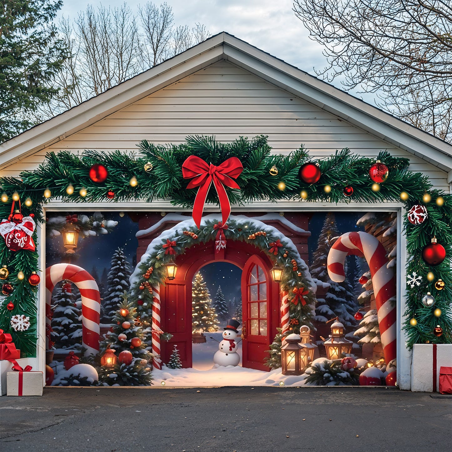 Lorva Christmas Garage Door Banner Decoration Christmas Gateway