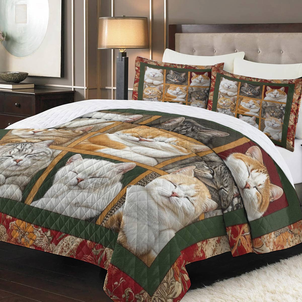 Lorva Quilt Set Dreaming Cats