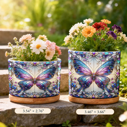 Lorva Ceramic Plant Pot Mysterious Butterfly