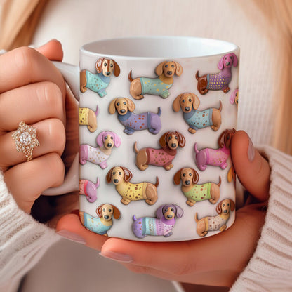 Lorva Flat Print Mug Beautiful Pretty Dachshunds