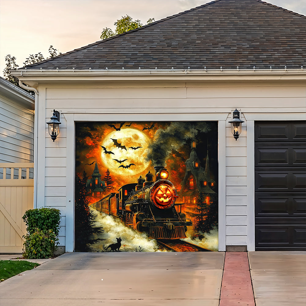 Lorva Halloween Garage Door Banner Decoration Pumpkin Express Halloween