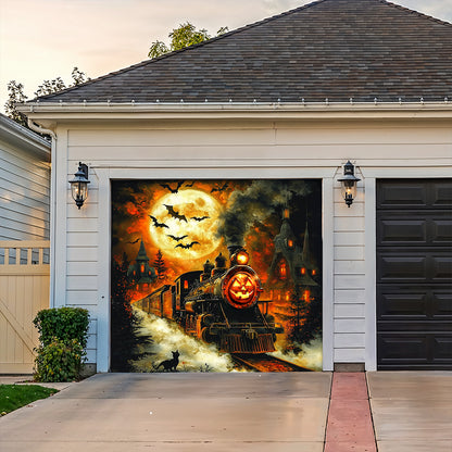 Lorva Halloween Garage Door Banner Decoration Pumpkin Express Halloween