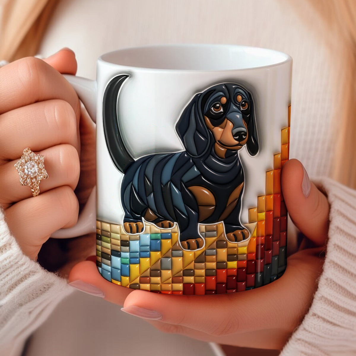 Lorva Personalized Flat Print Mug Majestic Dachshund