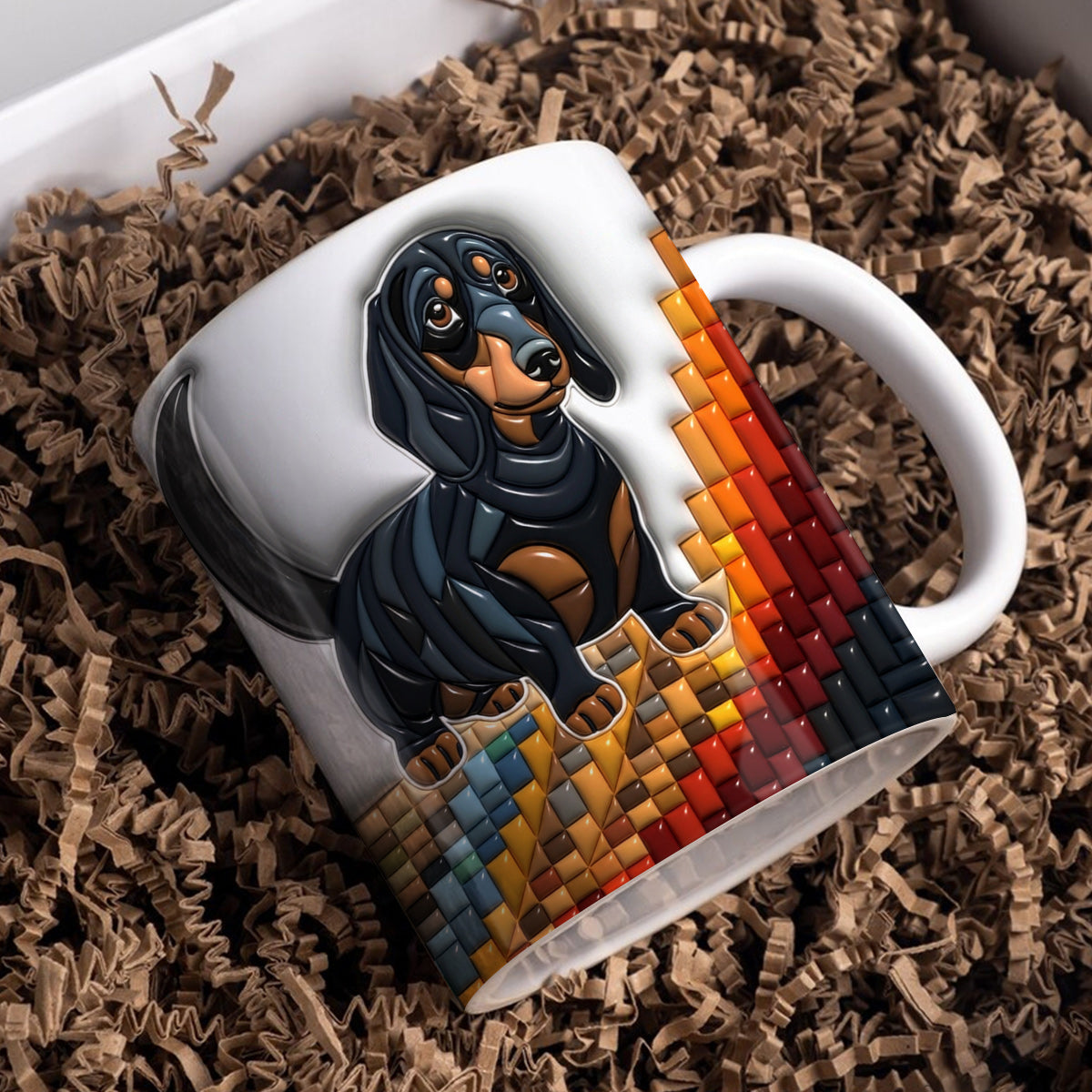 Lorva Personalized Flat Print Mug Majestic Dachshund