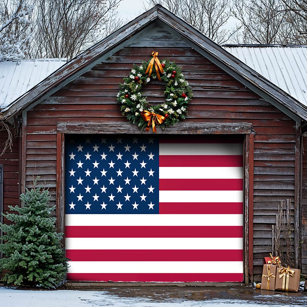 Lorva Garage Door Banner Decoration American Flag