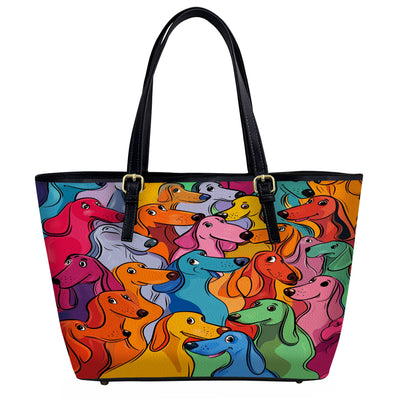 Lorva Leather Tote Bag Rainbow Sausage Squad