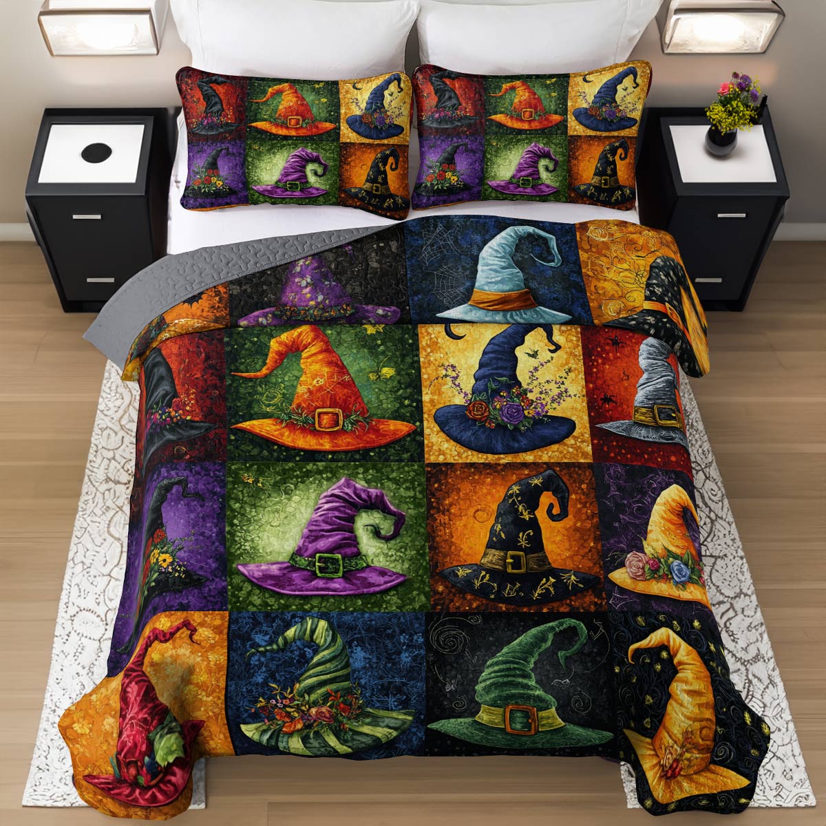 Witch Lorva All Season Quilt 3-Piece Set Magic Witch Hats